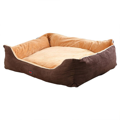 PaWz Pet Bed Mattress Dog Cat Pad Mat Puppy Cushion Soft Warm Washable M Brown - Payday Deals