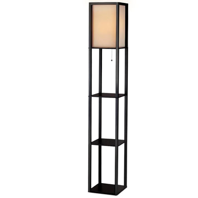 Artiss Led Floor Lamp Shelf Vintage Wood Standing Light Reading Storage Bedroom - Payday Deals
