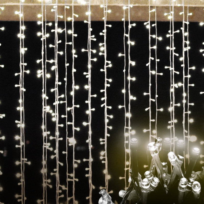 EMITTO LED Curtain Fairy Lights Wedding Indoor Outdoor Xmas Garden Party Decor - Payday Deals