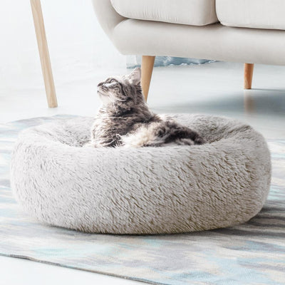 i.Pet Pet bed Dog Cat Calming Pet bed Medium 75cm White Sleeping Comfy Cave Washable - Payday Deals