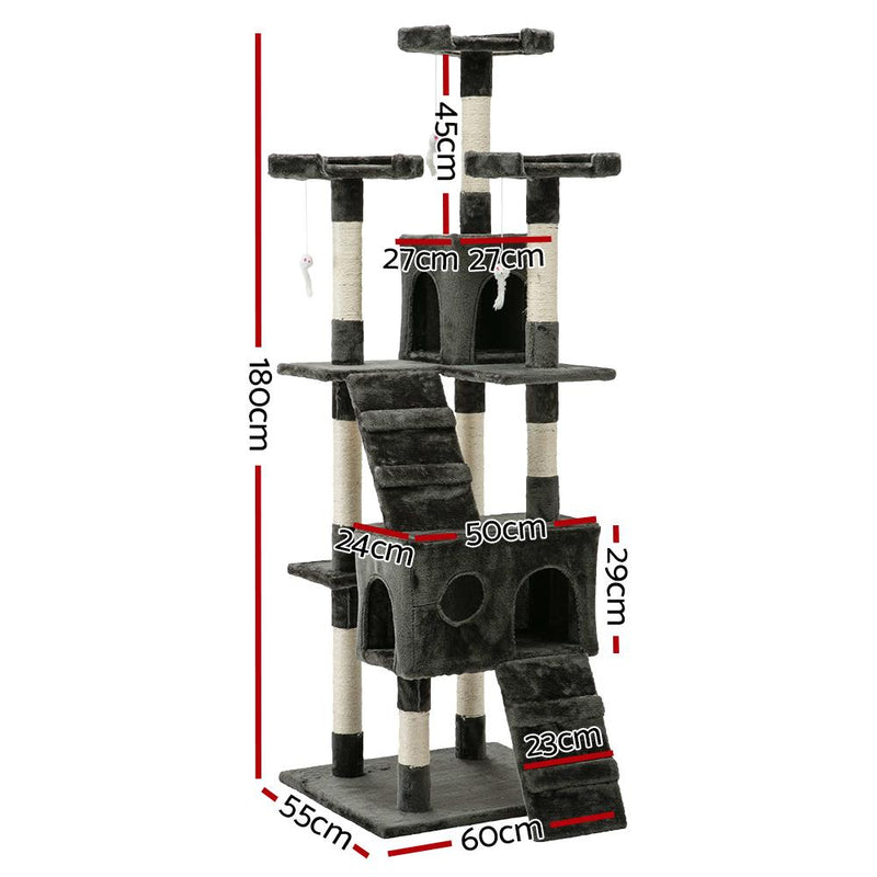 i.Pet Cat Tree 180cm Trees Scratching Post Scratcher Tower Condo House Furniture Wood - Payday Deals