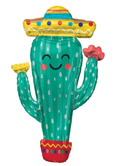 Mexican Taco Fiesta Cactus SuperShape Foil Balloon