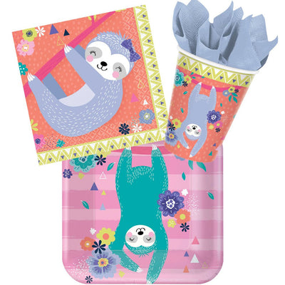 Sloth Party 8 Guest Small Tableware Pack