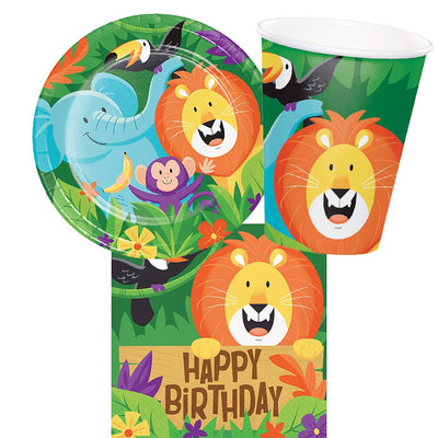 Jungle Safari 8 Guest Happy Birthday Tableware Party Pack