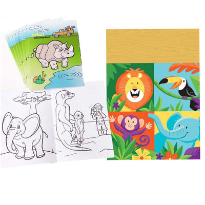 Jungle Safari Loot Bag and Colouring Book 8 Guest Party Pack