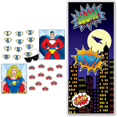 Superhero Door Cover & Party Game Birthday Pack