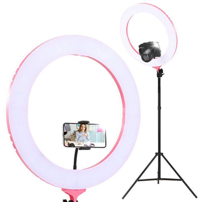 Embellir Ring Light 19" LED 5800LM Dimmable Diva With Stand Make Up Studio Video Pink - Payday Deals