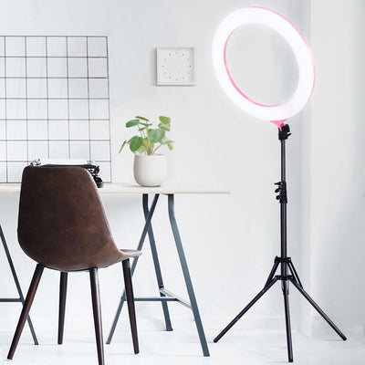Embellir Ring Light 19" LED 5800LM Dimmable Diva With Stand Make Up Studio Video Pink - Payday Deals
