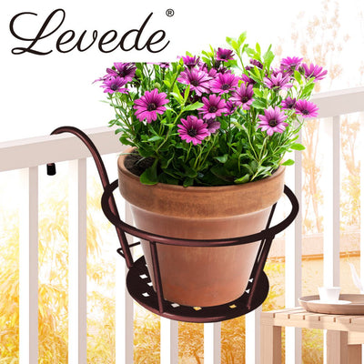 Levede 1x Flower Holder Plant Stand Hanging Pot Basket Plant Garden Wall Storage - Payday Deals