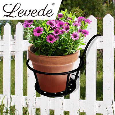 Levede 1x Flower Holder Plant Stand Hanging Pot Basket Plant Garden Wall Storage - Payday Deals