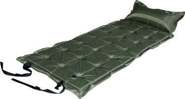 Trailblazer 21-Points Self-Inflatable Satin Air Mattress With Pillow - OLIVE GREEN - Payday Deals