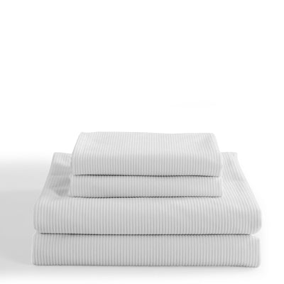 Royal Comfort Velvet Corduroy Quilt Cover Set Super Soft Luxurious Warmth - Queen - White