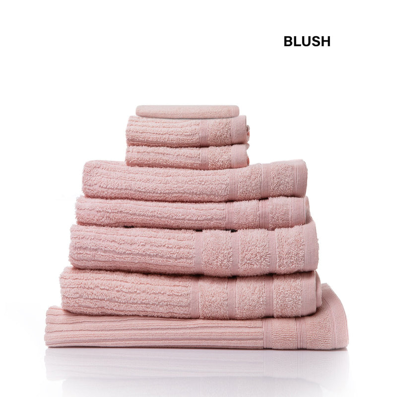 Royal Comfort Eden Egyptian Cotton 600GSM 8 Piece Luxury Bath Towels Set - Blush - Payday Deals