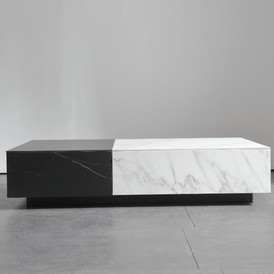 CHLOE  Coffee Table (130cm Ceramic White/Black)/Modern/Zen