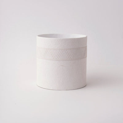 Tree Stripes Cylinder Pot Kilima - Chalk (Medium)