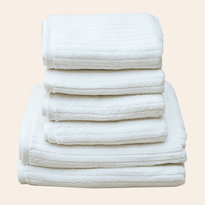 White Stripe Organic Soft 6 pcs Towel Set