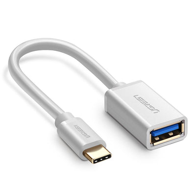 UGREEN USB Type-C Male to USB 3.0 Type A Female OTG Cable - White 15CM (30702) - Payday Deals