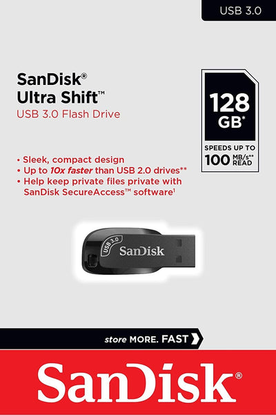SanDisk  128GB Ultra Shift  USB 3.0 Flash Drive SDCZ410-128G-G46 - Payday Deals