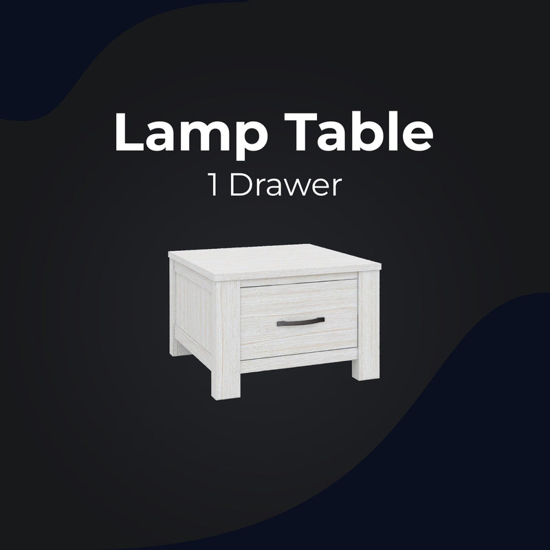 Foxglove Lamp Table 60cm Coffee Side Laptop Desk Bedside Sofa End - White
