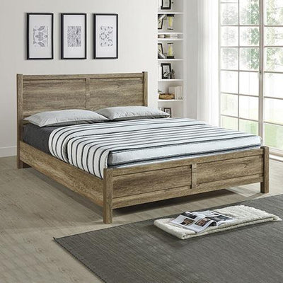 King Size Bed Frame Natural Wood like MDF in Oak Colour - Payday Deals