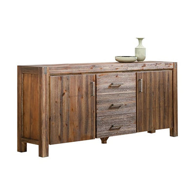Buffet Sideboard in Chocolate Colour Constructed with Solid Acacia Wooden Frame Storage Cabinet with Drawers - Payday Deals