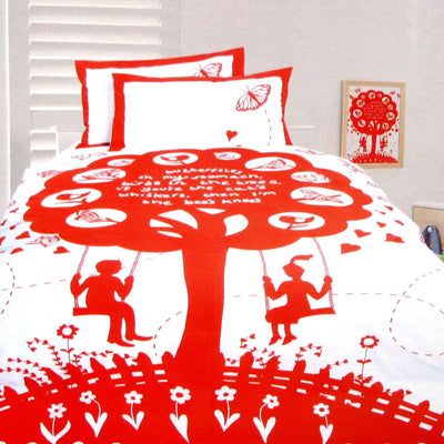 Happy Kids The Bees Knees Red Quilt Cover Set Double