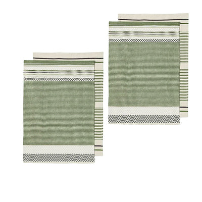 Ladelle Intrinsic Set of 4 Cotton Kitchen Towels Bold Green