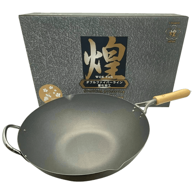 Kirameki Premium Cast Iron Nitriding Processing Stir-fry Wok (Made in Japan) - 36cm