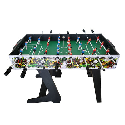 T&R SPORTS 4FT Foosball Soccer Table With Standing Legs-Colourful Black