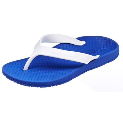 ARCHLINE Orthotic Thongs Arch Support Shoes Footwear Flip Flops Orthopedic - Blue/White - EUR 46