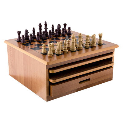 10 in 1 Wooden Chess Board Games Slide Out Checkers House Unit Set