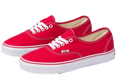 Vans Men's Authentic Canvas Shoes Classic Skateboard Sneakers Casual - Red