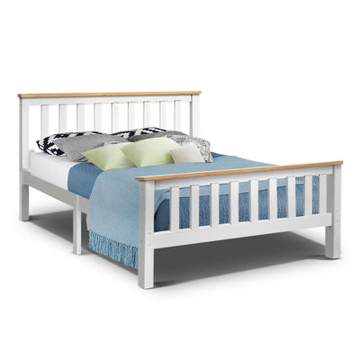Artiss Double Full Size Wooden Bed Frame PONY Timber Mattress Base Bedroom Kids - Payday Deals