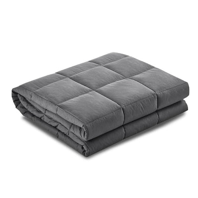 Weighted Blanket Adult 7KG Heavy Gravity Blankets Microfibre Cover Glass Beads Calming Sleep Anxiety Relief Grey - Payday Deals