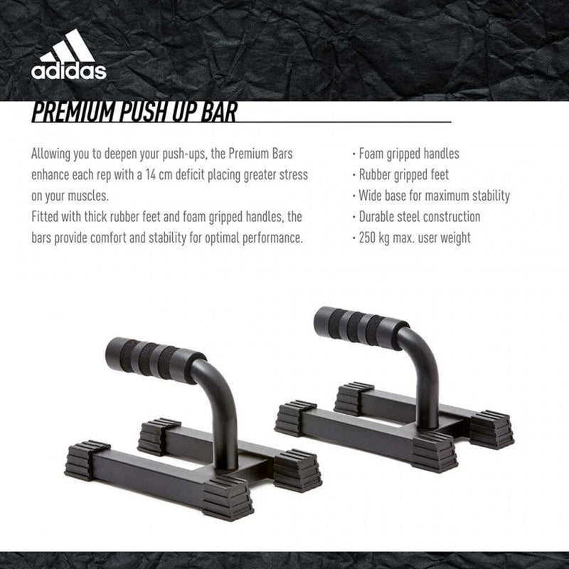 Adidas Premium Push Up Bars Grips Non Slip Handles Gym Training Fitness Foam Payday Deals