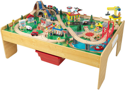 Adventure Town Railway Train Set & Table with EZ Kraft Assembly for kids Payday Deals