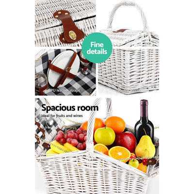 Alfresco 2 Person Picnic Basket Vintage Baskets Outdoor Insulated Blanket Payday Deals