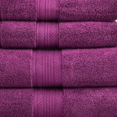 Amelia 500GSM 100% Cotton Towel Set -Zero Twist 6 Pieces -Dark Purple Payday Deals
