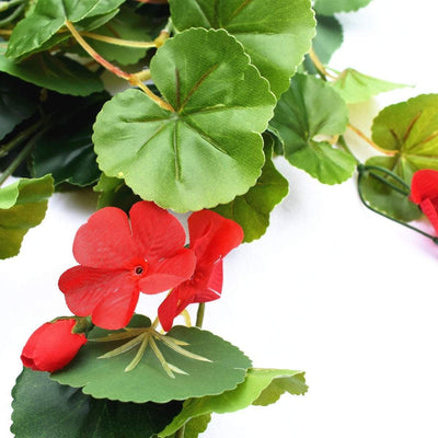 Artificial Geranium Hanging Bush with Red Flowers 60cm Payday Deals