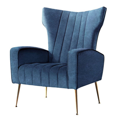 Artiss Armchair Lounge Accent Chairs Armchairs Chair Velvet Sofa Navy Blue Seat Payday Deals
