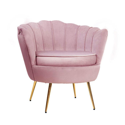 Artiss Armchair Lounge Chair Accent Armchairs Retro Single Sofa Velvet Pink Payday Deals