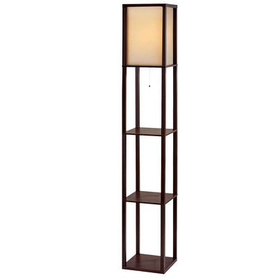 Artiss Floor Lamp Vintage Reding Light Stand Wood Shelf Storage Organizer Home Payday Deals
