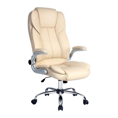Artiss Kea Executive Office Chair Leather Beige Payday Deals