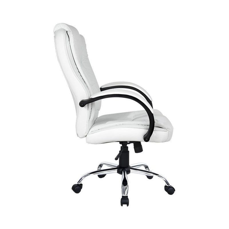 Artiss Office Chair Gaming Computer Chairs Executive PU Leather Seating White Payday Deals