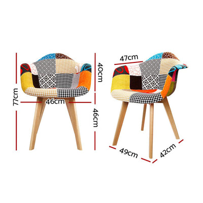 Artiss Set of 2 Fabric Dining Chairs Payday Deals
