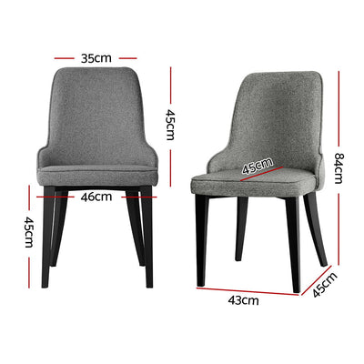 Artiss Set of 2 Fabric Dining Chairs - Grey Payday Deals