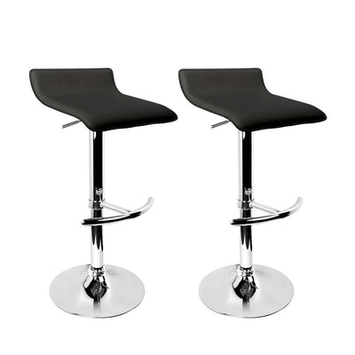 Artiss Set of 2 PU Leather Wave Style Bar Stools - Black Payday Deals