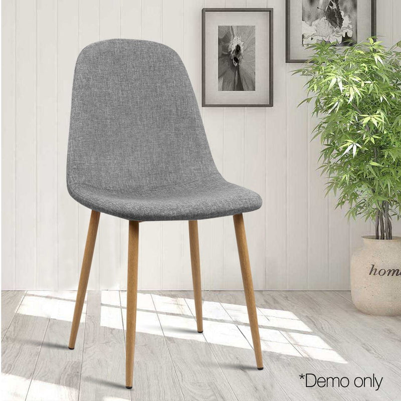 Artiss Set of 4 Adamas Fabric Dining Chairs - Light Grey Payday Deals