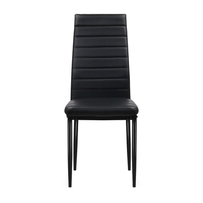 Artiss Set of 4 Dining Chairs PVC Leather - Black Payday Deals