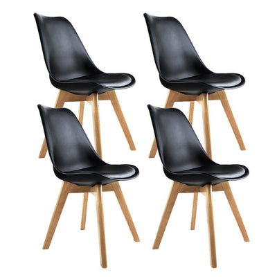 Artiss Set of 4 Padded Dining Chair - Black Payday Deals
